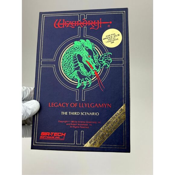 Vtg 1983 Wizardry 3 Legacy Of Llylgamyn Apple II - Original Box w/Disk & Papers - Picture 2 of 7